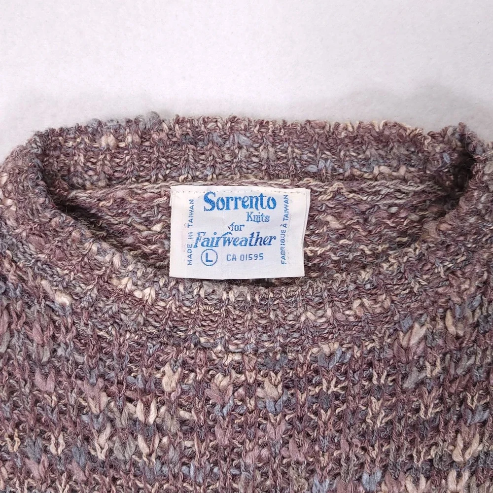 Sorrento Knits‎ for Fairweather Vintage Marled Purple Crewneck Sweater Large